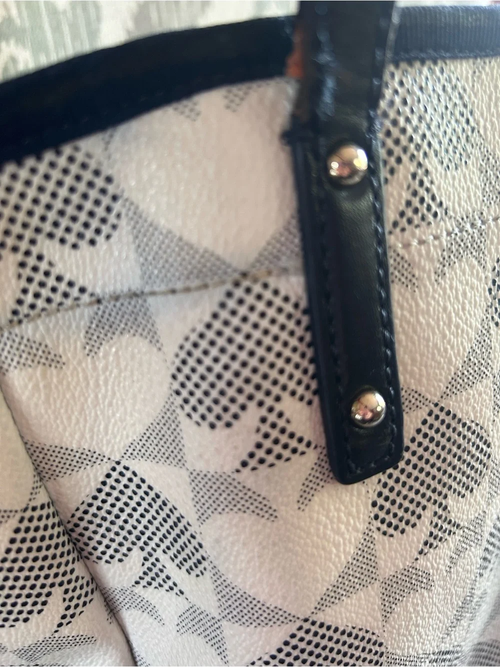 Kate Spade Cream and Black spade-Print Canvas Tote